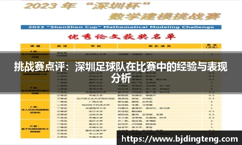 挑战赛点评：深圳足球队在比赛中的经验与表现分析